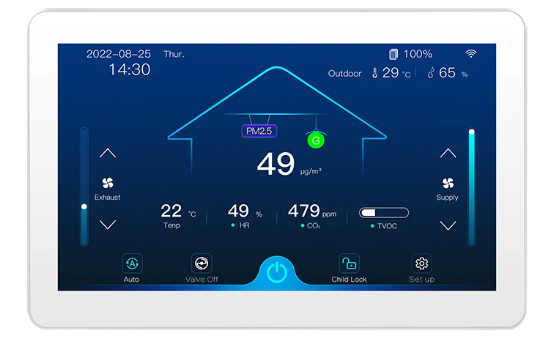 What display screens are suitable for fresh air system remote controls?