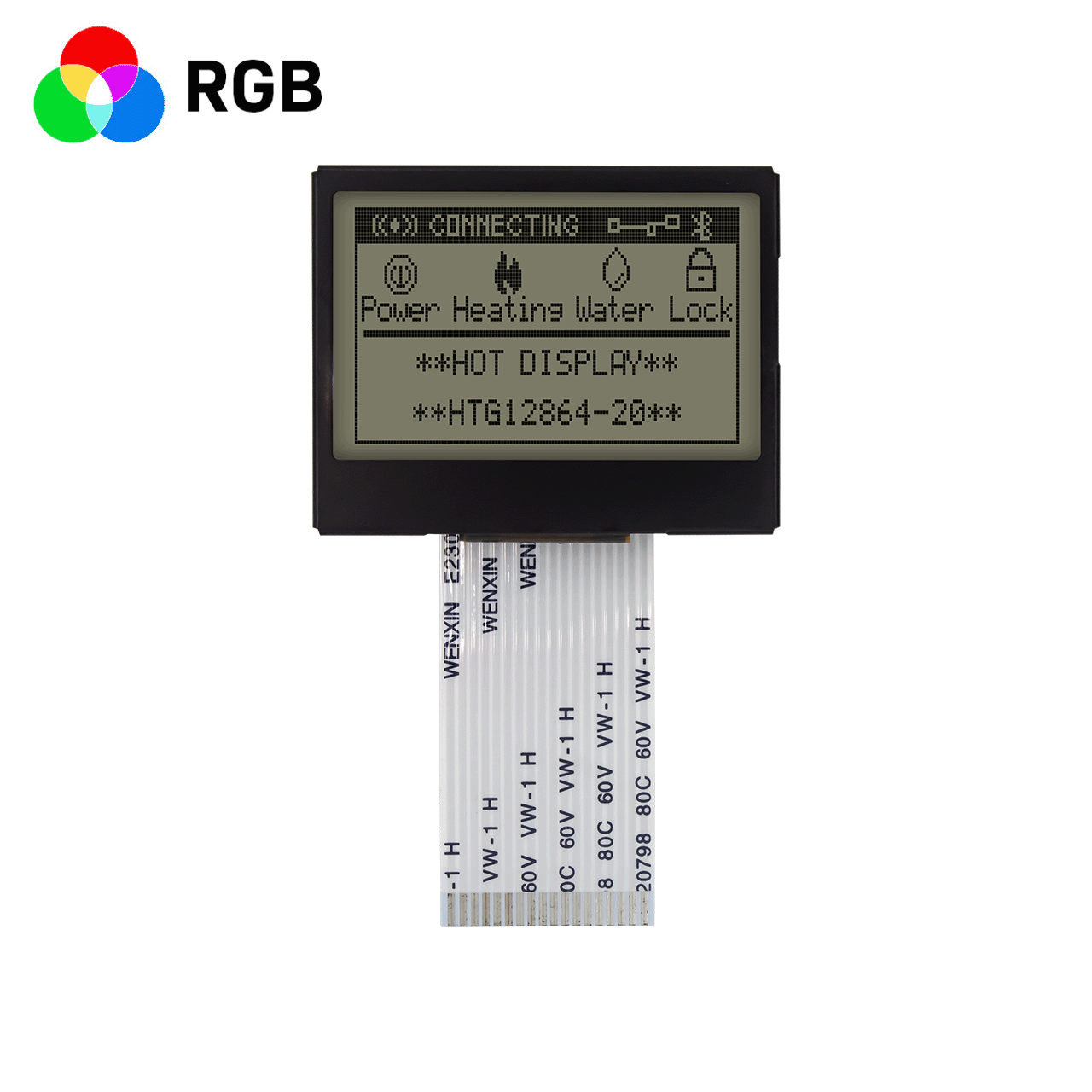 1.7寸LCD12864工控液晶屏/LCM128x64图形点阵液晶模组/RGB红绿蓝背光/FSTN前置显示屏/全透明偏光片