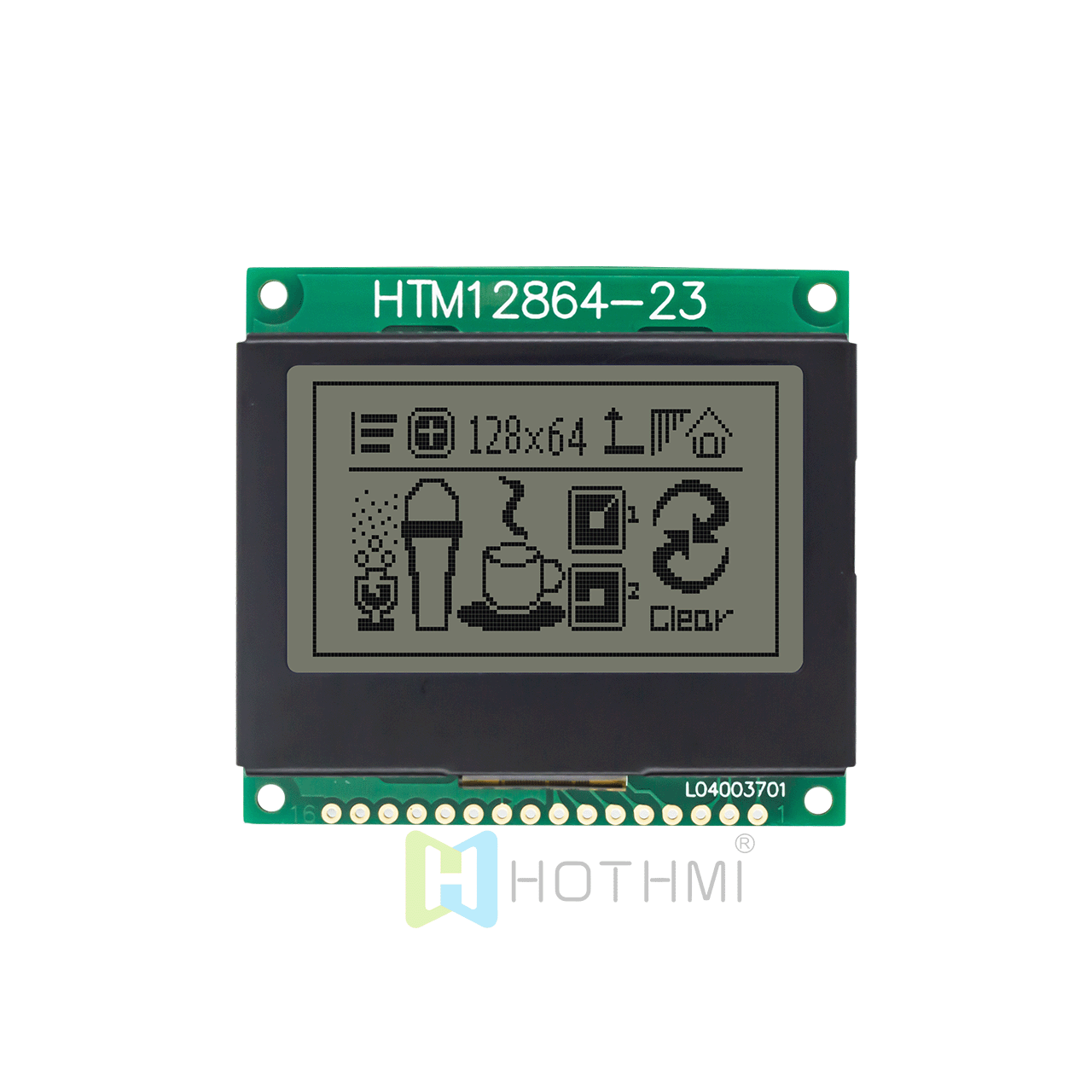 2.0-inch 12864 graphic dot matrix module/128x64 graphic LCD module/ST7565 control chip/5.0 gray text on white background