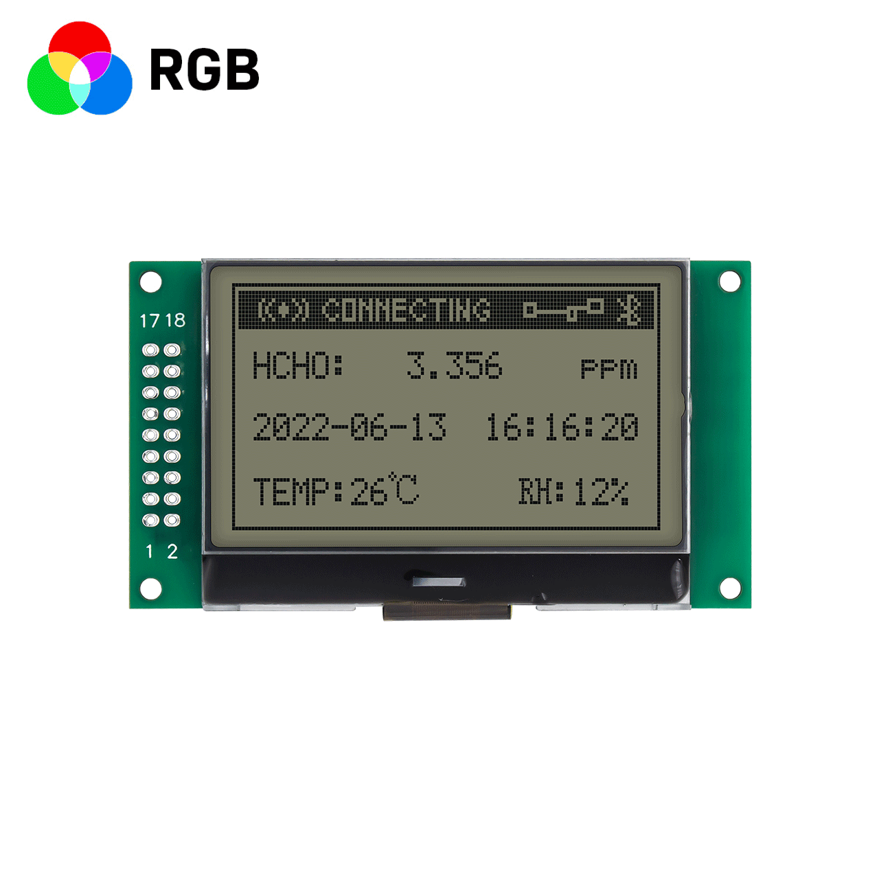 2.4-inch 132x64 LCD graphic module/13264RGB red, green and blue backlight graphic module/Arduino/FSTN front display