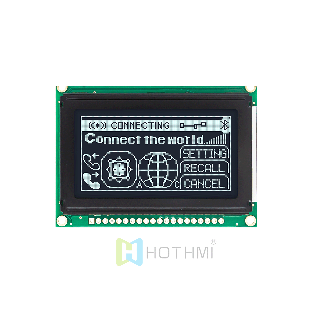 2.7 英寸 128x64 图形 LCD 液晶点阵模块 | DFSTN 负片显示 | 适用于 Arduino | 黑色背景和白色字符