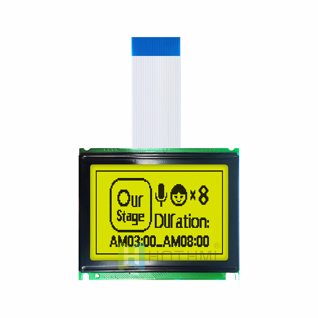 3-inch 128x64 graphic LCD display | 12864 graphic LCD module | STN positive display | yellow-green backlight