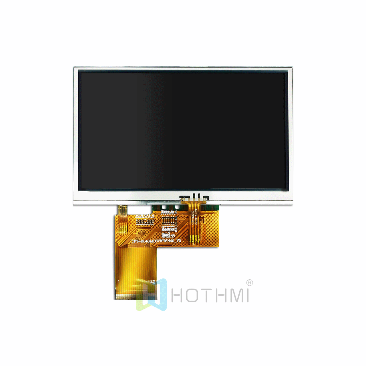 4.3 inch TFT LCD display module resistive touch 800x480 dot matrix wide temperature IPS full angle sunlight readable TTL ST7262 compatible with industrial computer