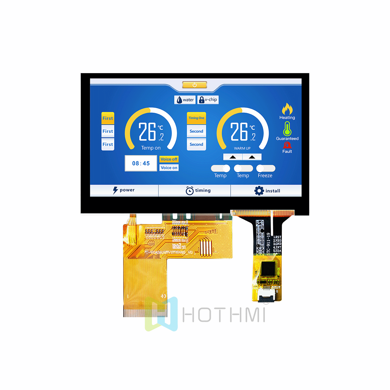 4.3-inch TFT LCD display module capacitive touch GT911 800x480 dot matrix wide temperature IPS full angle sunlight readable TTL ST7262 compatible with STM32/RK