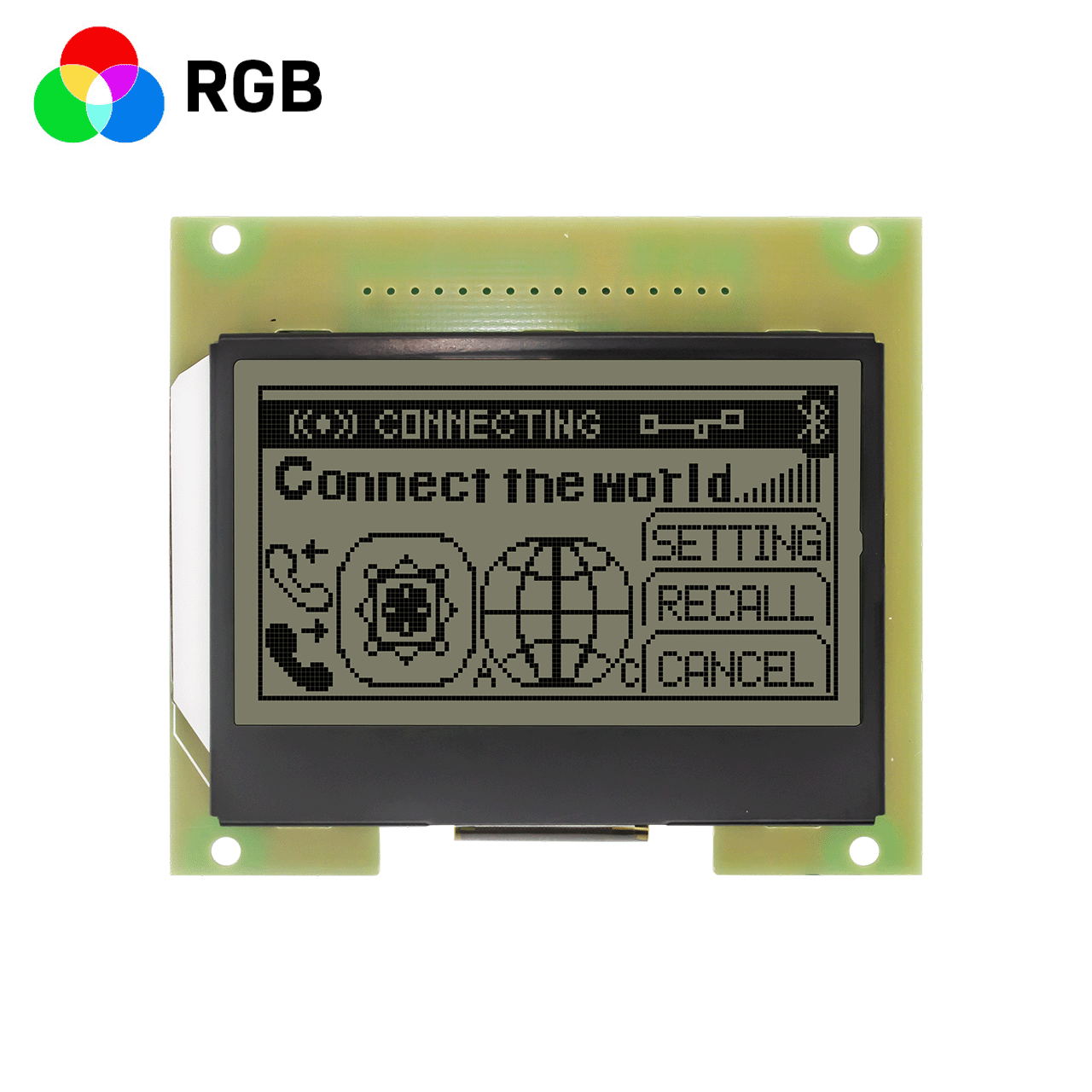 2.9 英寸 128x64 LCD图形液晶显示模块 | FSTN 正片红绿蓝背光 | 3.3V | MCU | Arduino | ST7565R | 全透性偏光片