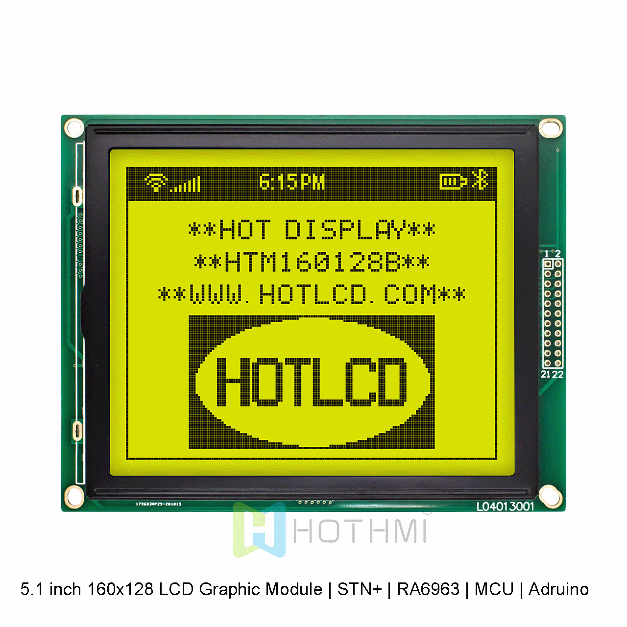 5.1 inch 160x128 LCD Graphic Module | STN+ | RA6963 | MCU | Arduino