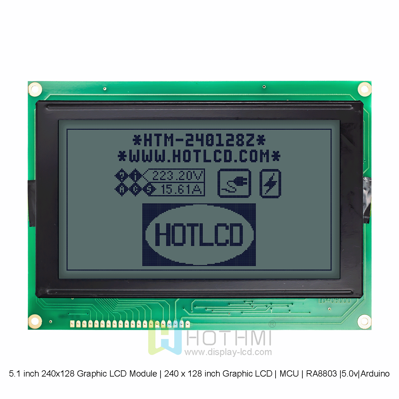 5.1寸240x128 图形液晶显示模组 | 240 x 128 寸图形LCD | MCU | RA8803 |5.0v|Arduino