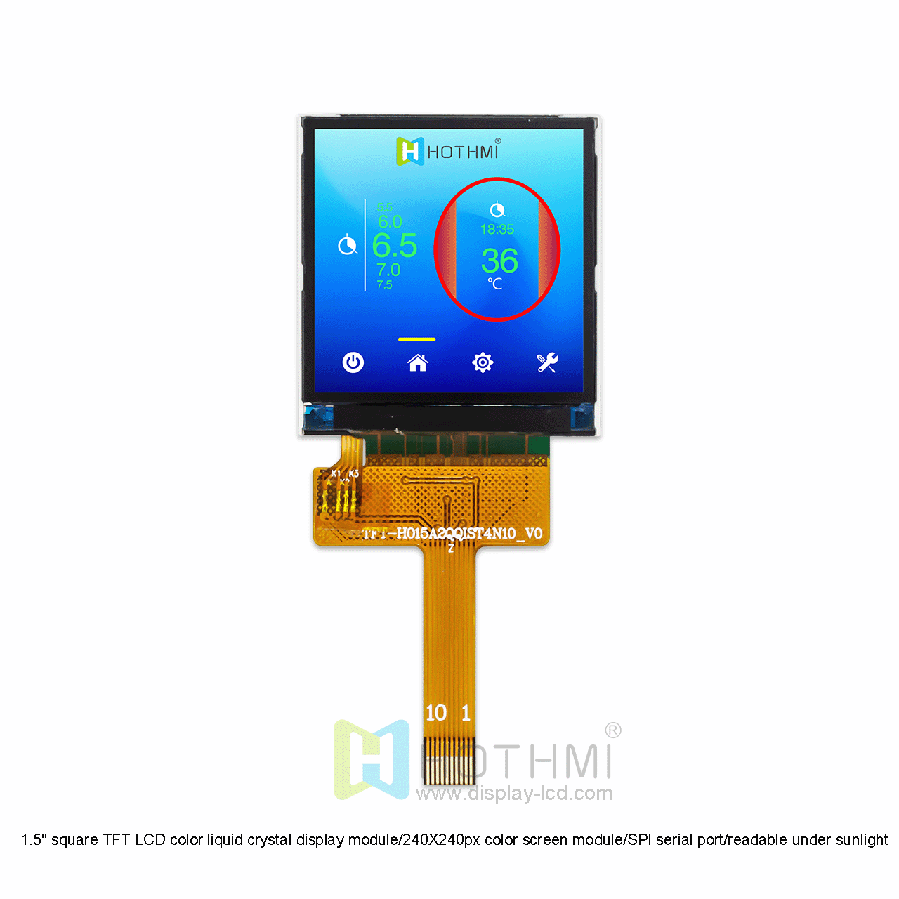 1.54" square TFT LCD color liquid crystal display module/240X240px color screen module/SPI serial port/readable under sunlight