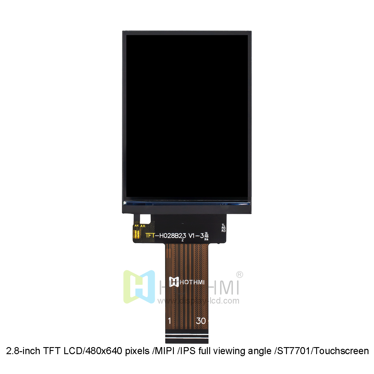 2.8-inch TFT LCD/480x640 pixels /MIPI /IPS full viewing angle /ST7701/Touchscreen