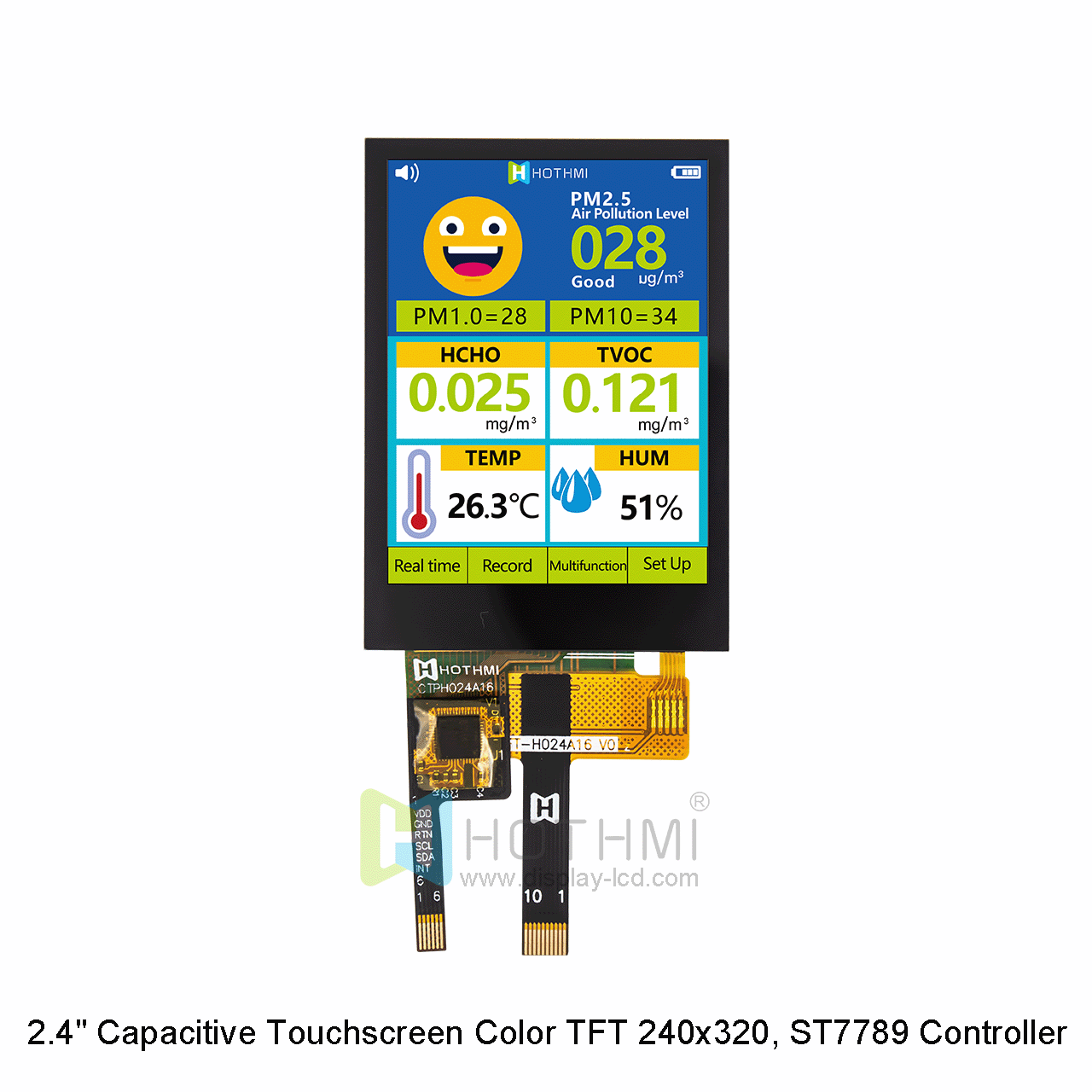 2.4" Capacitive Touchscreen Color TFT 240x320, ST7789 Controller