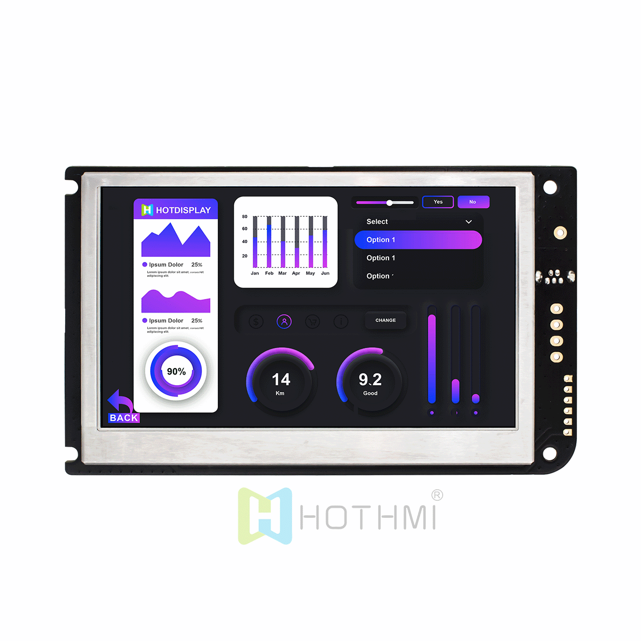 4.3-inch TFT LCD display module/4.3-inch UART smart serial port screen/800x480 dot matrix color screen module/IPS full-view TFT with board module