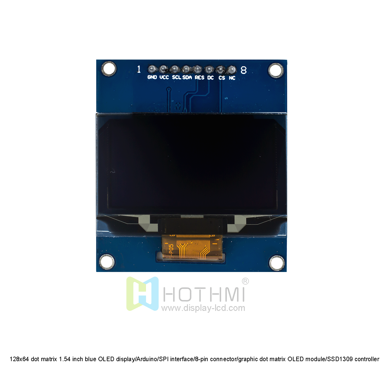 128x64 dot matrix 1.54 inch blue OLED display/Arduino/SPI interface/8-pin connector/graphic dot matrix OLED module/SSD1309 controller