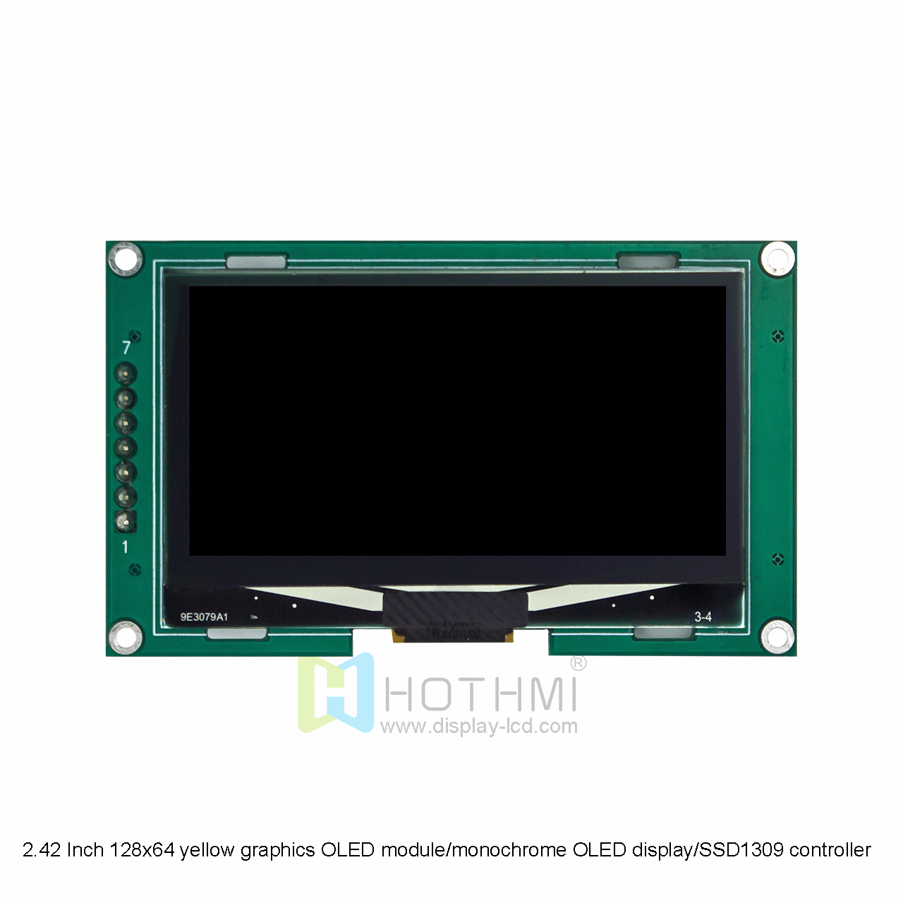 2.42 Inch 128x64 yellow graphics OLED module/monochrome OLED display/SSD1309 controller