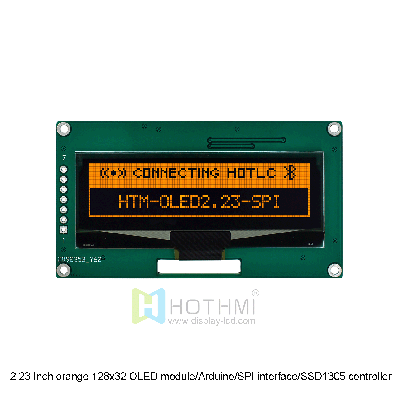 2.23 Inch orange 128x32 OLED module/Arduino/SPI interface/7-pin connector/SSD1305 controller