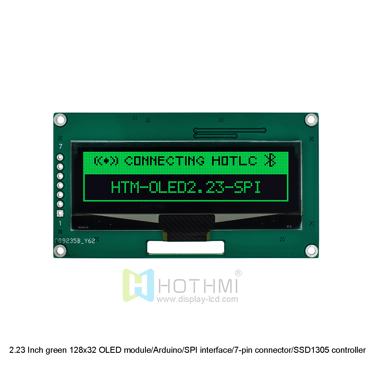 2.23 Inch green 128x32 OLED module/Arduino/SPI interface/7-pin connector/SSD1305 controller