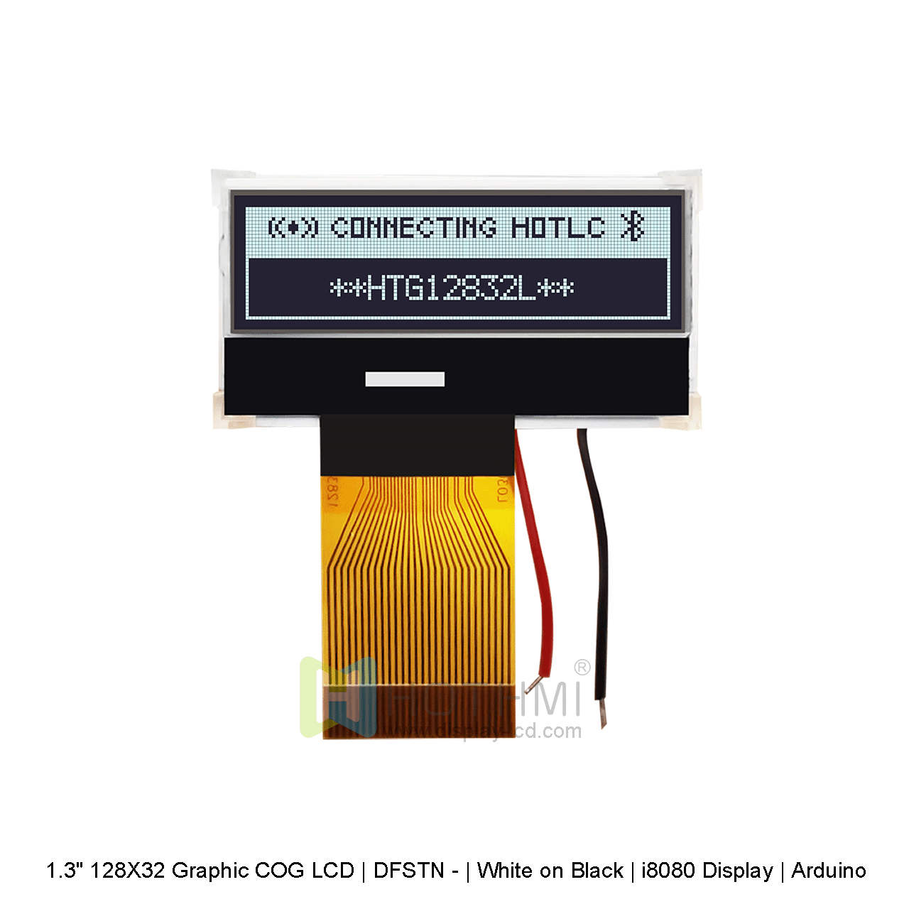 1.3" 128X32 Graphic COG LCD | DFSTN - | White on Black | i8080 Display | Arduino