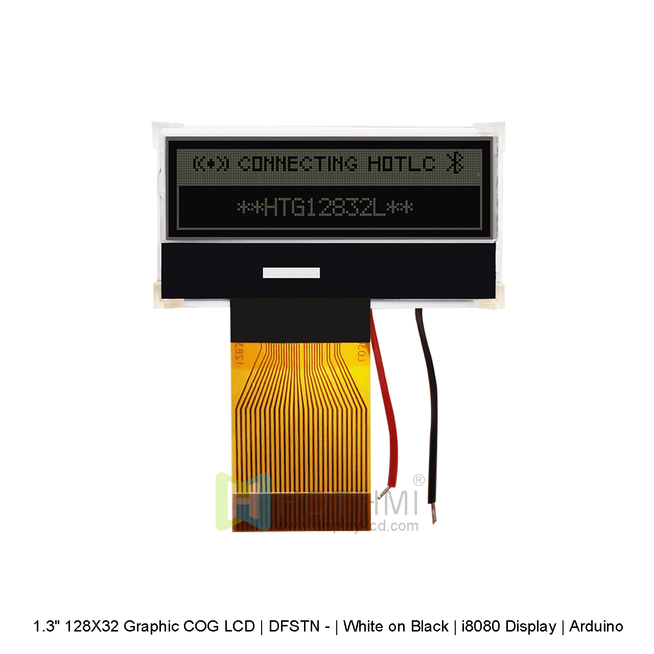 1.3" 128X32 Graphic COG LCD | DFSTN - | White on Black | i8080 Display | Arduino