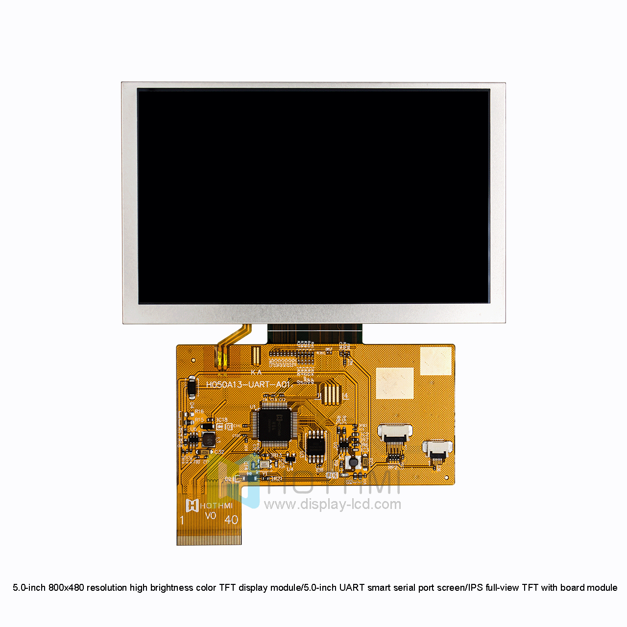 5.0-inch 800x480 resolution high brightness color TFT display module/5.0-inch UART smart serial port screen/IPS full-view TFT with board module