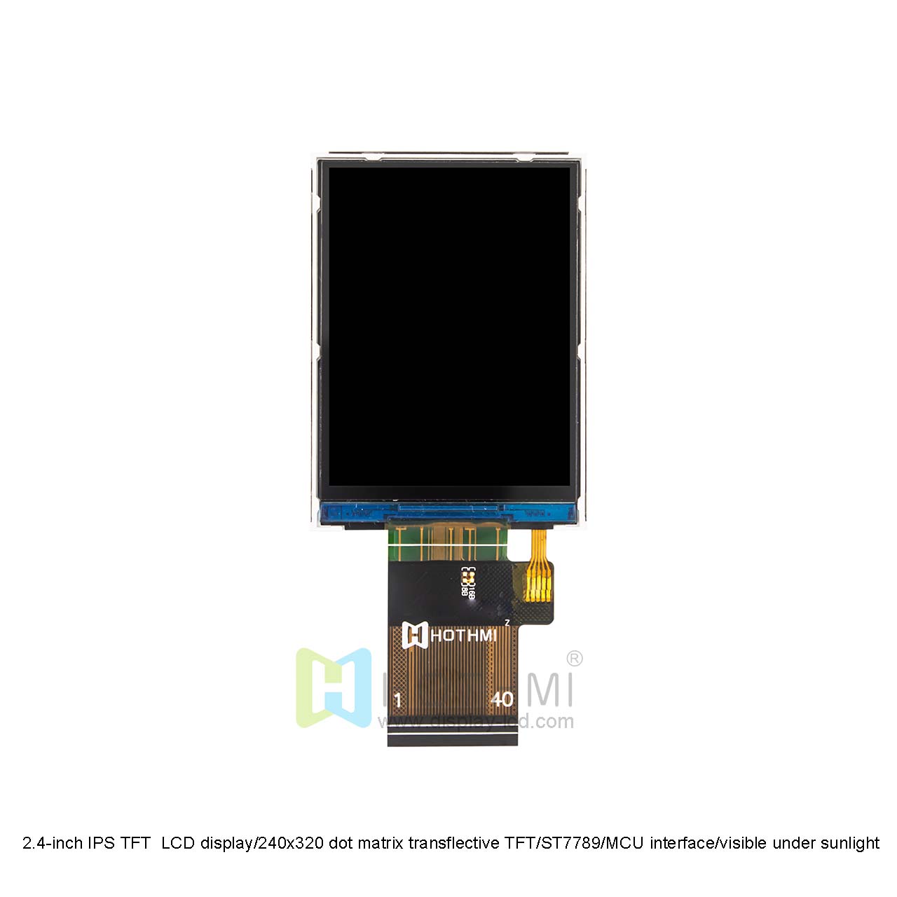 2.4-inch IPS TFT full-viewing LCD display/240x320 dot matrix transflective TFT/ST7789/MCU interface/visible under sunlight/3.3V/C8051/Arduino/STM32