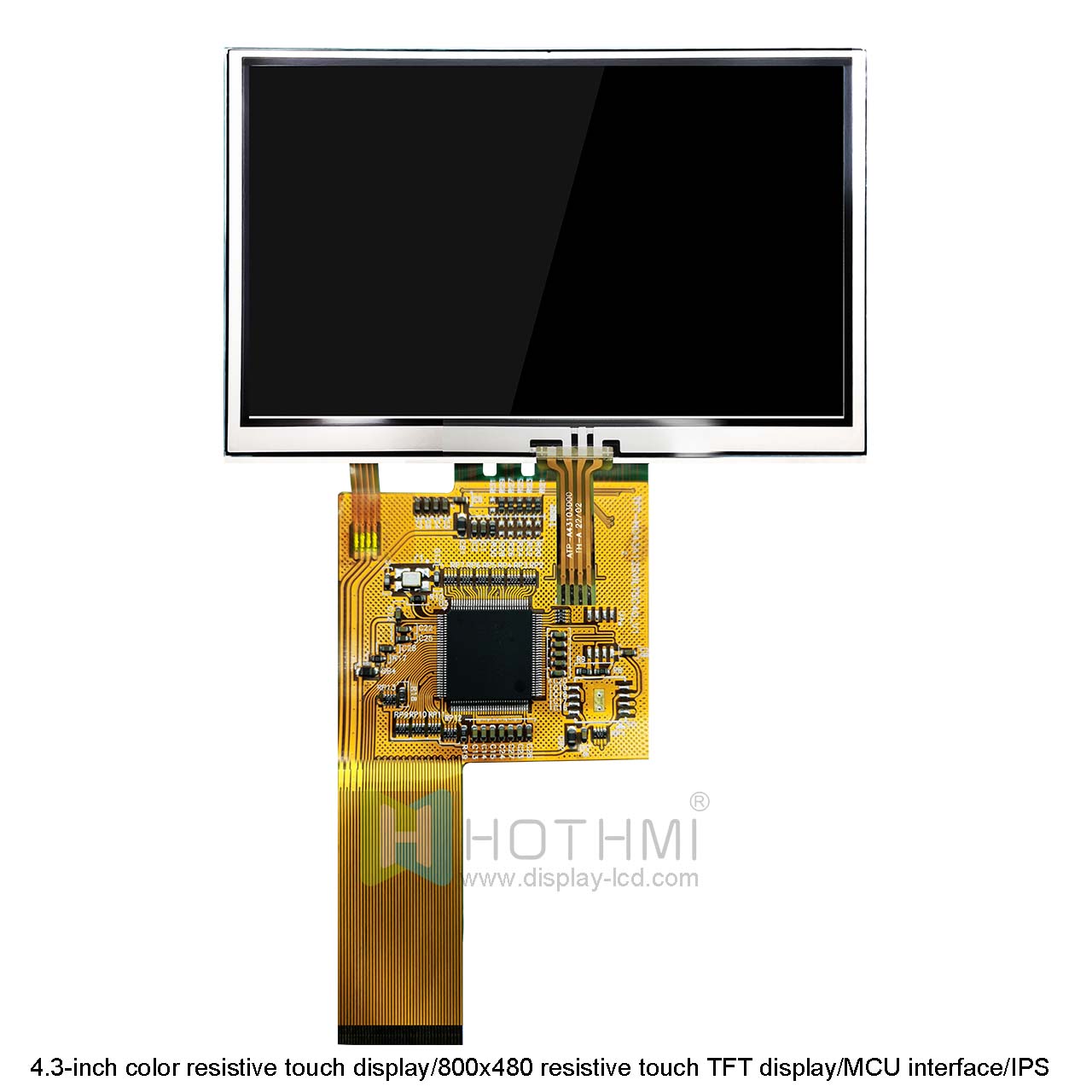 4.3-inch color resistive touch display/800x480 resistive touch TFT display/MCU interface/IPS full-viewing angle wide temperature TFT/C8051/Arduino/STM32