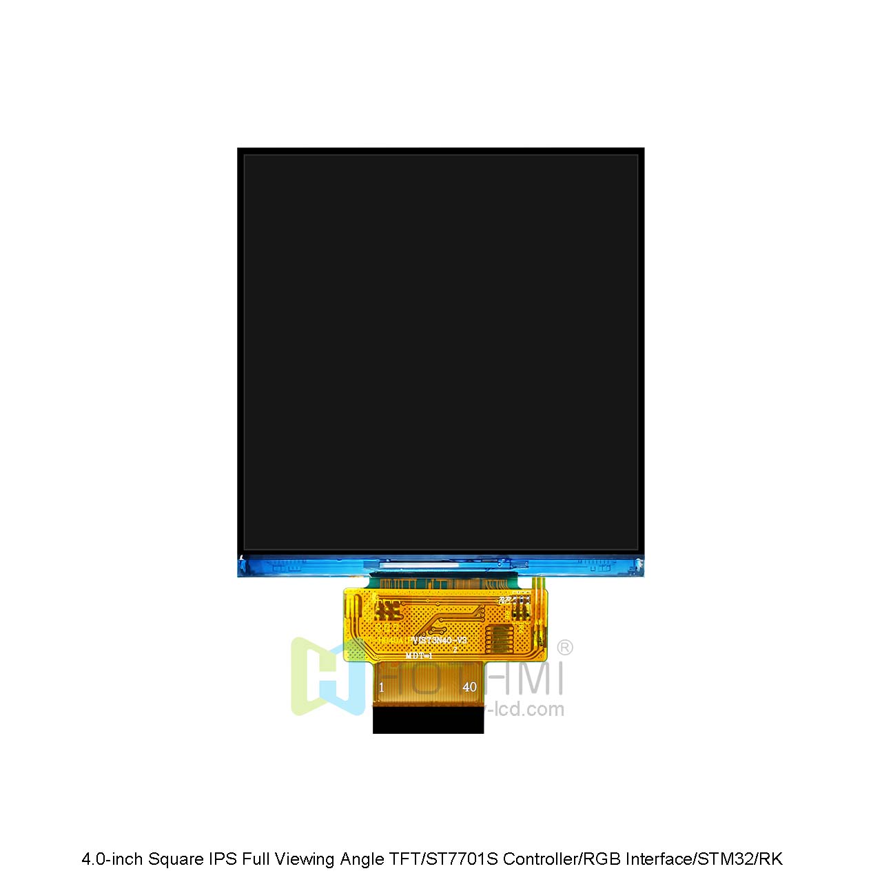 480x480 Square Display/4.0-inch Square IPS Full Viewing Angle TFT/ST7701S Controller/RGB Interface/STM32/RK