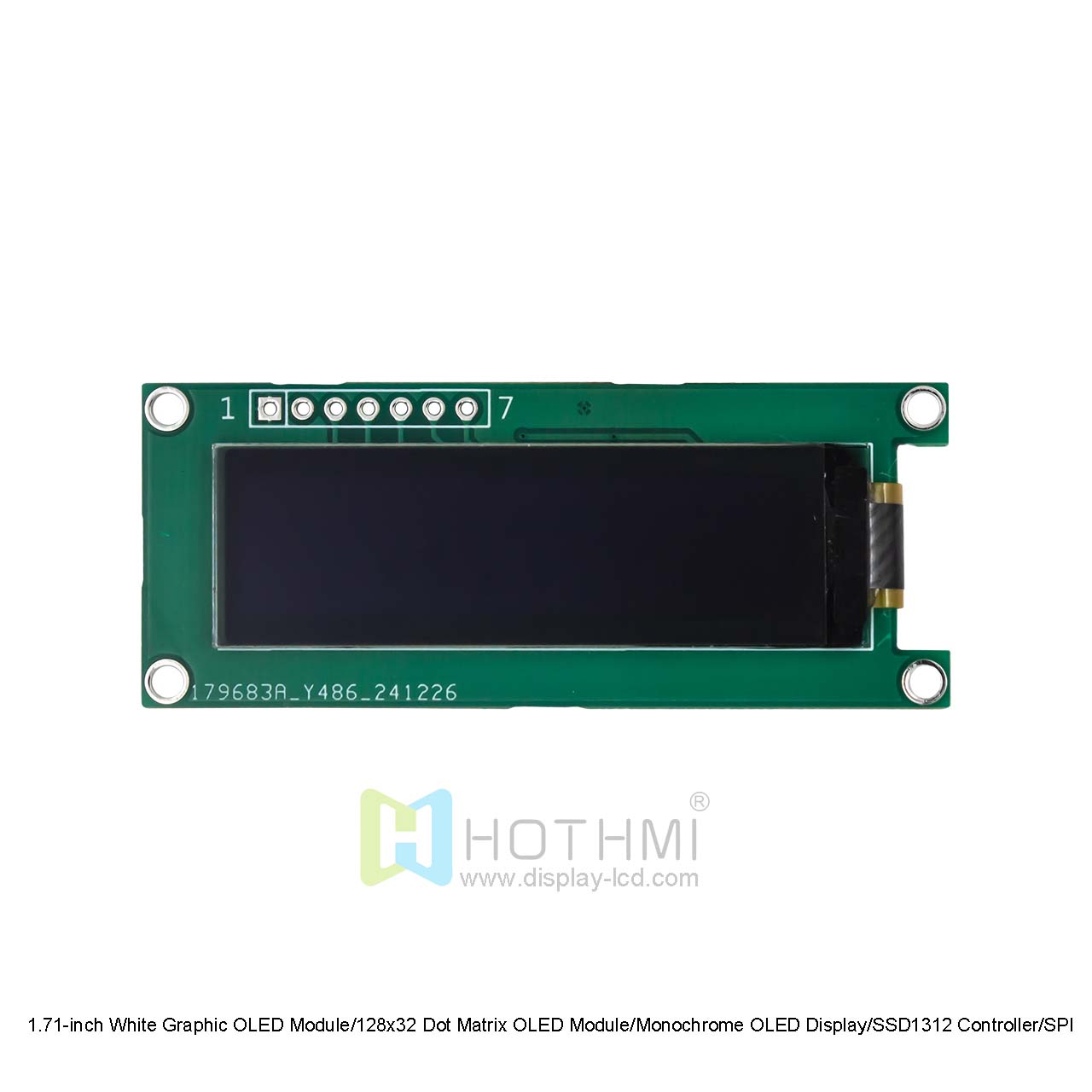 1.71-inch White Graphic OLED Module/128x32 Dot Matrix OLED Module/Monochrome OLED Display/SSD1312 Controller/SPI Interface/Arduino/STM32/C8051