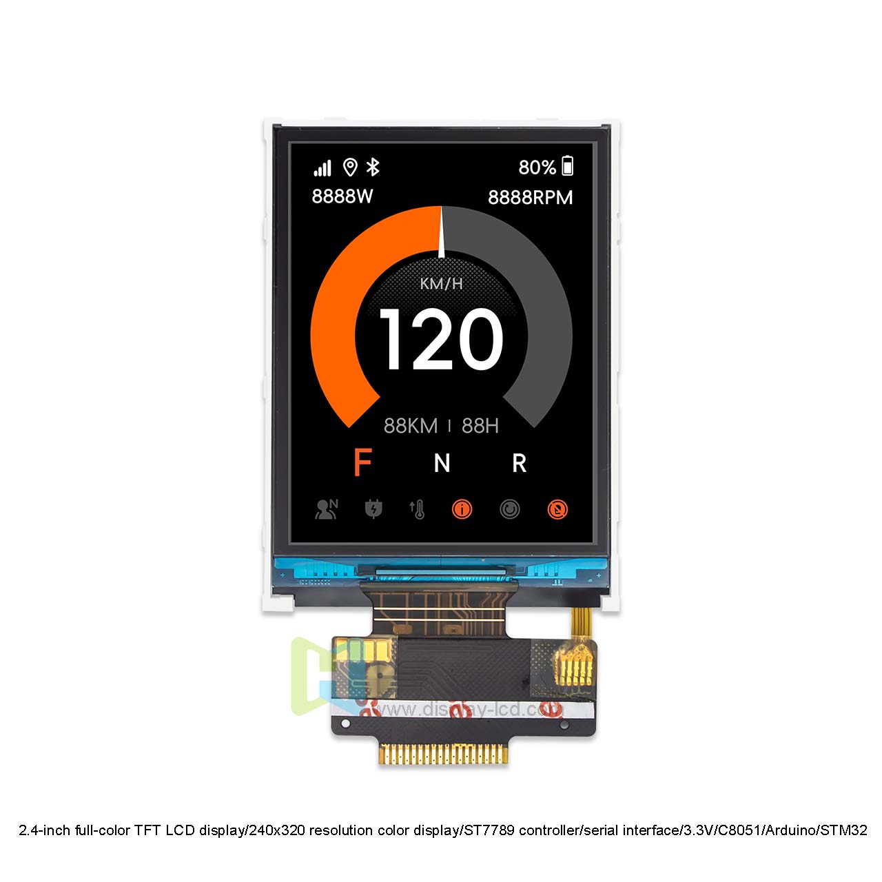 2.4-inch full-color TFT LCD display/240x320 resolution color display/ST7789 controller/3.3V/C8051/Arduino/STM32