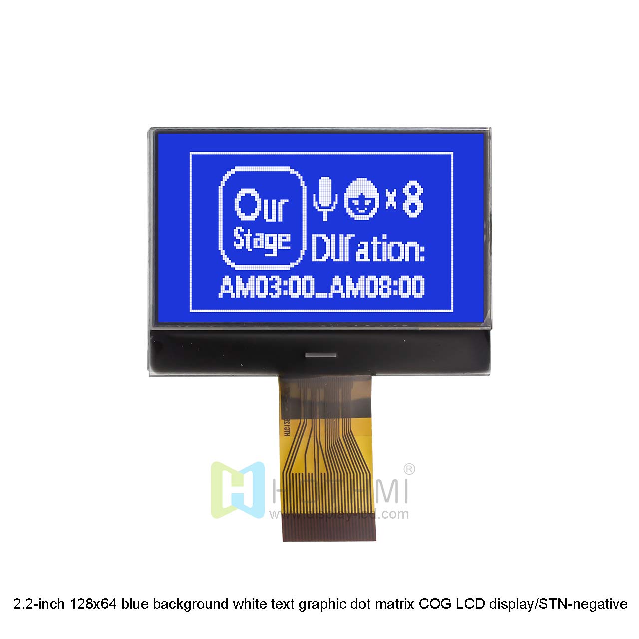 2.2-inch 128x64 blue background white text graphic dot matrix COG LCD display/STN-negative/ST7567 controller/Arduino/3.3V/5.0V