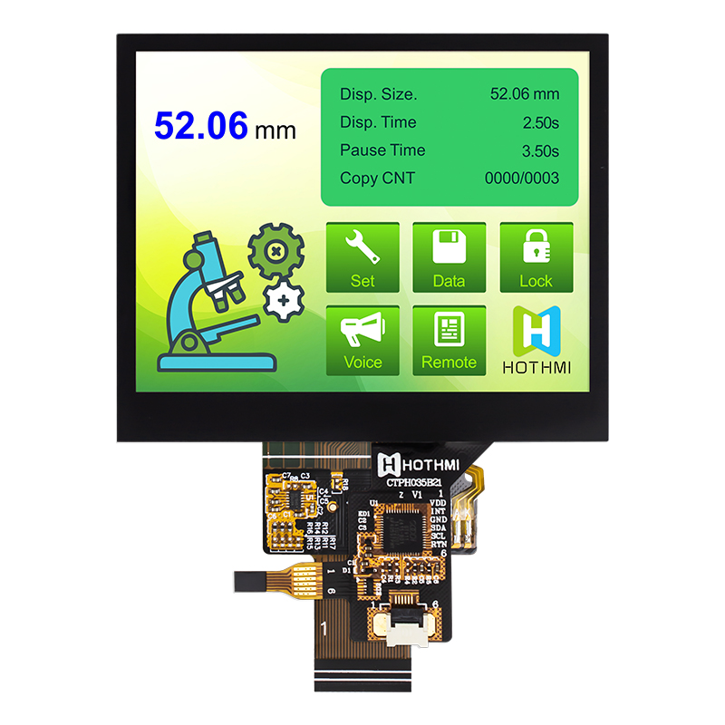 3.5 inch 640x480 pixels IPS TFT MIPI interface wide temperature capacitive touch screen