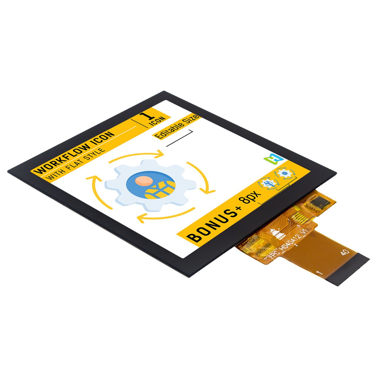 4.0-inch square capacitive touch display/320x320 resolution/SPI interface TFT LCD/IPS full viewing angle wide temperature TFT/C8051/Arduino/STM32