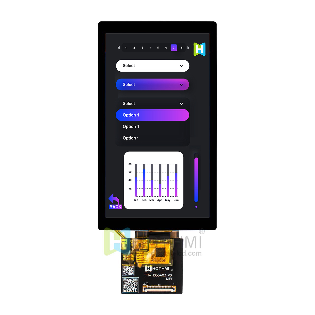 5.5 inch TFT LCD Module | 720x1280 capacitive Optical Bonding display | ST7703 
