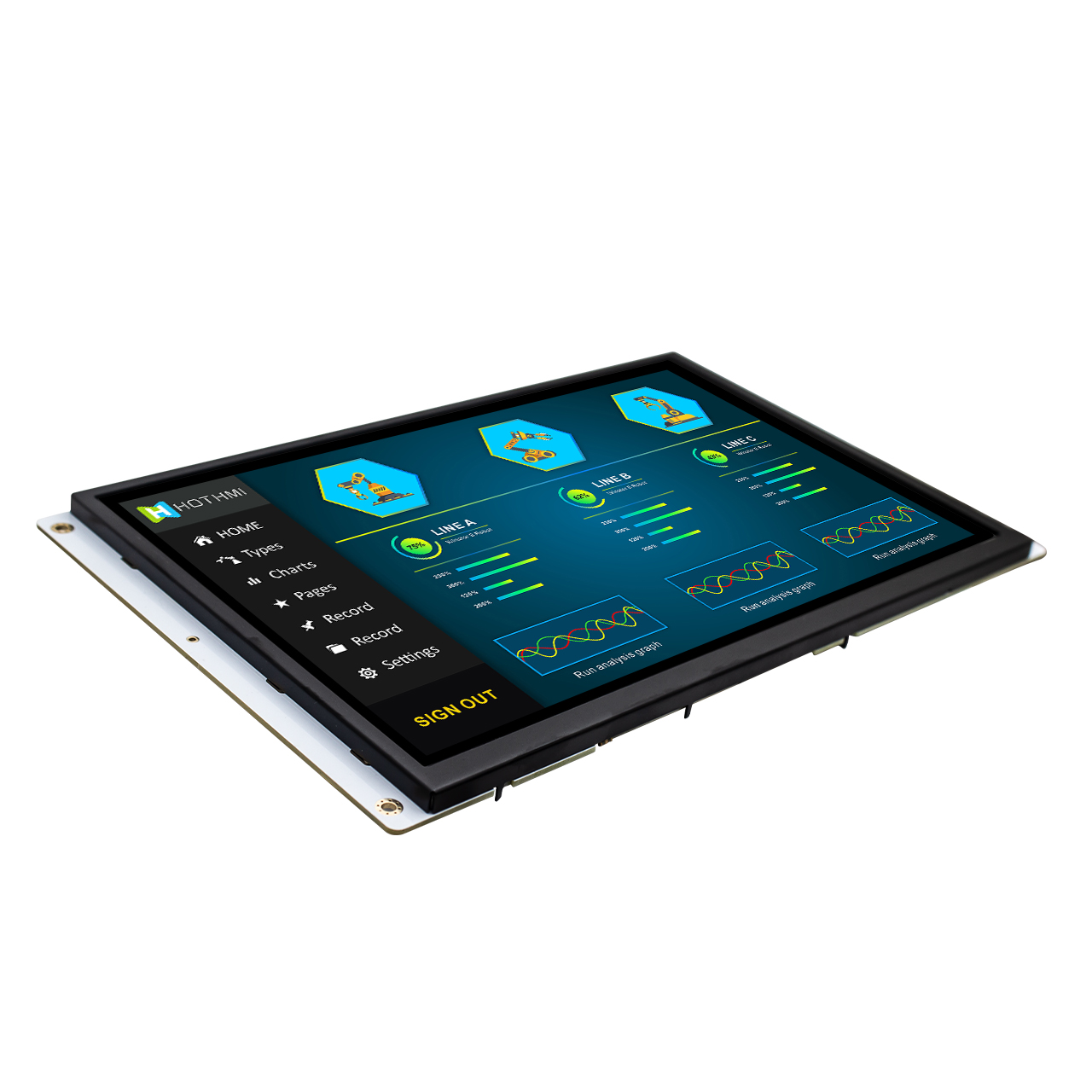 10.1" TFT Smart LCD Display  | 1280x800 RS485 EZUI Capacitive TFT Modules | Optical bonding LCD