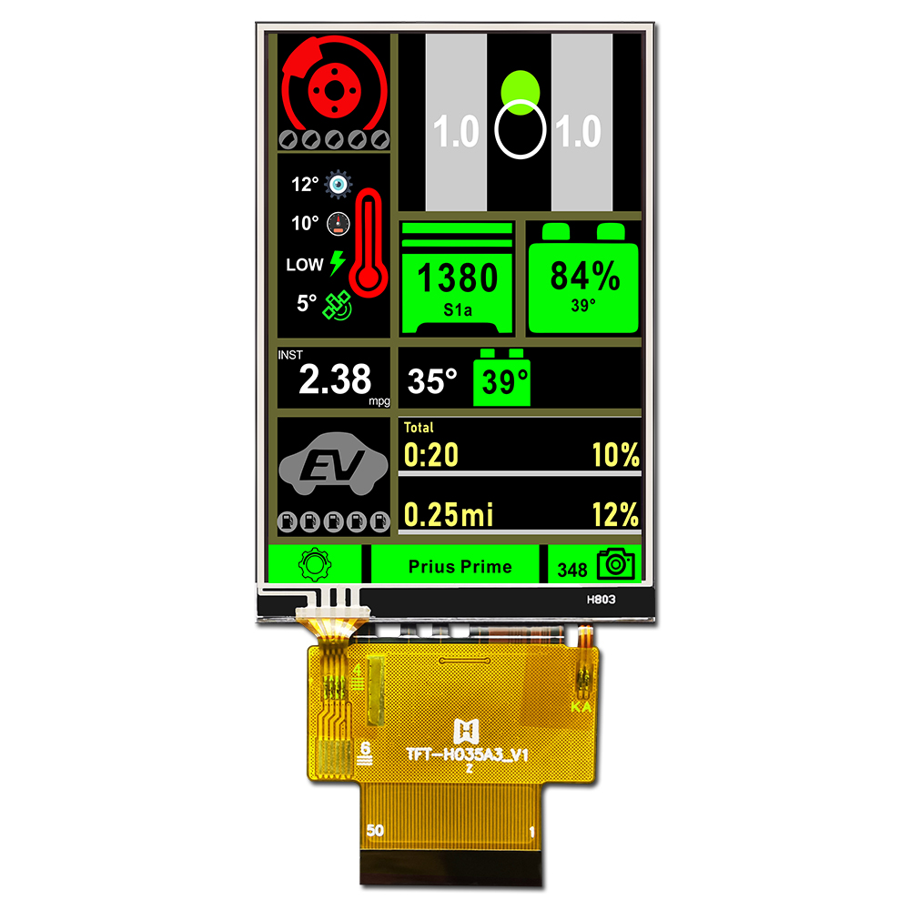 3.5 英寸320x480全彩IPS电阻触摸TFT LCD/插接FPC/MCU/ST7796S控制器/Arduino/STM32