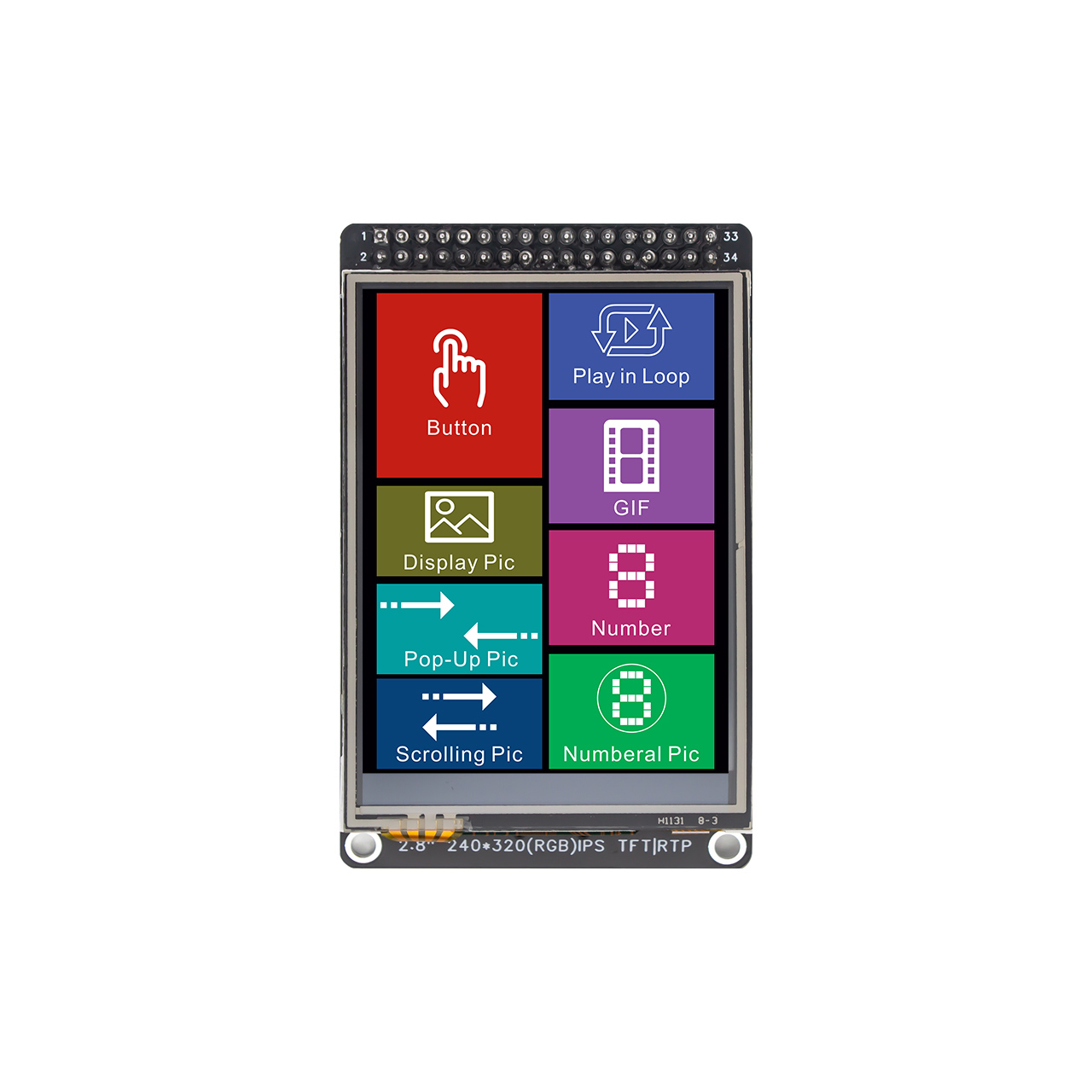 2.8 Inch TFT LCD Display With RTP For Arduino