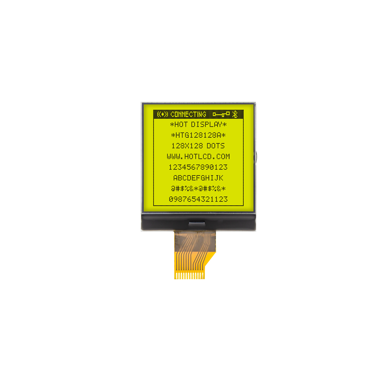2.2 inch 128X128 Graphic COG LCD | STN + Gray | Yellow-green Background | SPI | UC1617S | Arduino