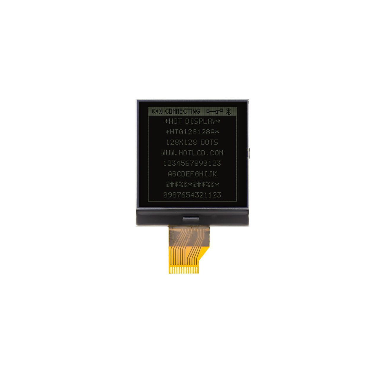 2.2 inch 128X128 Graphic COG LCD | DFSTN - | Black background with white text | SPI | UC1617S | Arduino